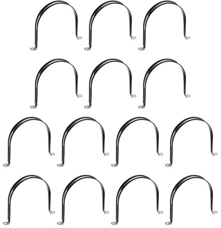 sourcing map 14 Pcs 150mm(5-29/32) Cable Clamp, 304 Stainless Steel Rubber Coated Cushioned Insulated Cable Clamp 2 Hole U-Tube Strap Clamp for Lines Pipe Hose Wire Cord Installation, Black