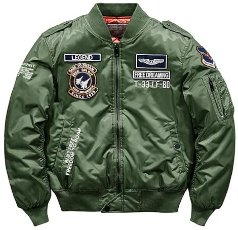 TangDao Herren Bomberjacke Lässige Winddichte Fleece Winterjacke Mehrere Taschen Militär Stil Warme Fliegerjacke,L,Grün