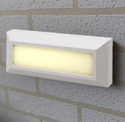faretto LED CCT segnapasso da esterno lampada in alluminio regolazione luce da parete calda bianco naturale e freddo muro IP65 impermeabile da 5w rettangolare viali scale giardino sentieri (Bianco)
