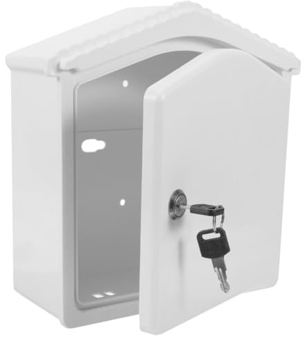 jojofuny Lockable Wall Mounted Milk Box - Plastic Storage Box with Lock for Milk Bottles and Mail Outdoor Hanging Crate for Home and Garden