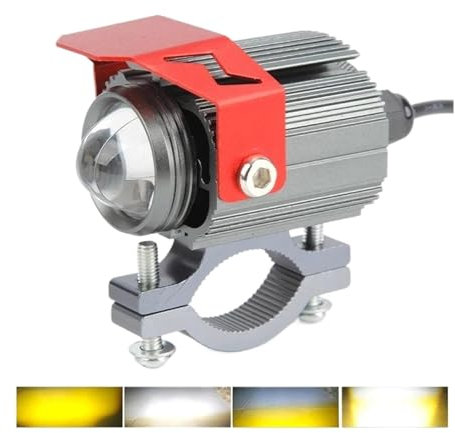 Headlight Motorbike pour Modes 9-85 V Phares Universels pour Moto 32 W 3 000 LM Lampe Stroboscopique Hibou Blanc Jaune(1PC Red)