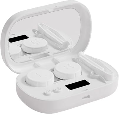 Limpiador de lentes ultrasónico, 5 modos, pantalla recargable, limpiador inteligente con cable de carga, máquina de limpieza de lentes de contacto, lente, limpieza de cuidado diario para la