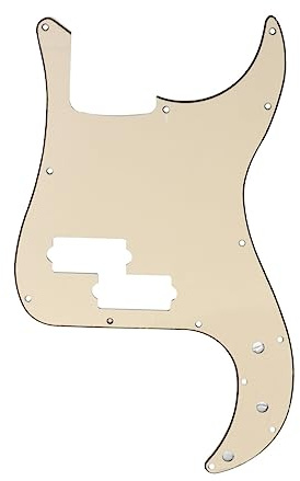 Beiges Pb Bass Schlagbrett mit 13 Schraublöchern, 3-lagig | Kunststoff, Ersatzteil für Bassgitarre, Dekorative Schutzfolie, Standardausführung