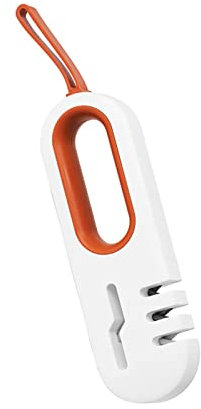 CFTGIW Kitchen Sharpener 4 in Slip Labor Saving Manual Scissor Sharpening Tool with Hook Band White Orange Vegetable Cutters Sh Kitchen SharpenerManual SharpenerKnife Scissor (White Orange)