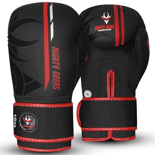 Mighty Gears Boxing Gloves Sparring Training Gloves for Punch Bag Boxing Gloves Mens Women Adult Muay thai MMA Gloves Kickboxing Fighting and Training Ventilated Palm Multi Layered