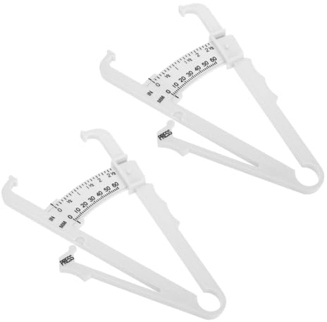 Hemobllo Calibrador de Grasa Corporal Medidor de Pliegues Cutáneos de 2 Piezas de Abs Resistente para Medición Precisa y Uso Sencillo para Hombres y Mujeres