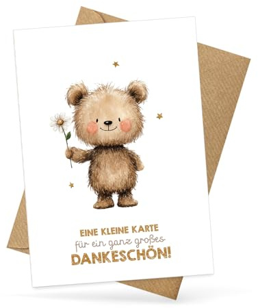 Koko&Lora: Vielen Dank - zuckersüße Grußkarte mit Umschlag - Dankeskarte • Kleine Karte für ein großes Dankeschön - Danksagung, Danke