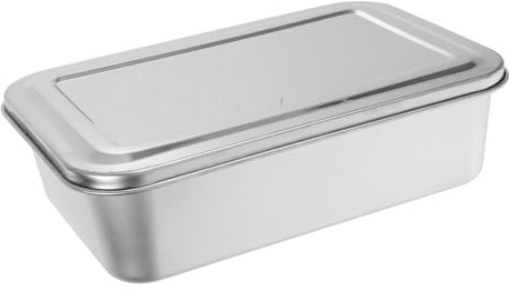 VICASKY Teglia Rettangolare in Acciaio Con Coperchio Per Tiramisù Teglia Profonda Per Dessert a Strati Contenitore in Metallo Con Chiusura Sicura