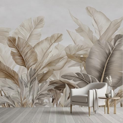 YGcegcia Papier Peint Feuilles de Bananier Tropical Papier Peint Feuillage Minimaliste et Moderne Poster Panoramique Décoration Murale pour Salon Chambre Chambre D'Enfant 200x150 cm
