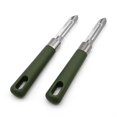 JOVIA 2PCS Fruit Vegetable Peeler Set, Multi Functional Peeler Featuring Sharp Stainless Steel Blades, Non Slip Handles for Home Kitchen Potatoes Carrots Zucchini Various Other Vegetables