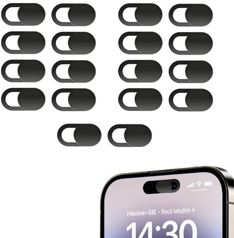 20Pcs Phone Camera Cover Slider,0.027 Inch Black Phone Camera Webcam Slider | Ultra Thin Design Slide Suitable for Laptops Pad Devices Desktop PC Tablet Smartphone Accessories Will Great for Privacy