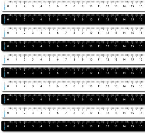 Maßband selbstklebend (50 cm) aus Kunststoff-Folie von Links nach rechts (5 x schwarz, 5 x weiß)