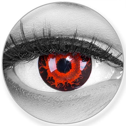 Colores Contacto lente catalysm en rojo + 60 ml Cuidado de + comida – funnylens Marca de calidad, 1 par (2 unidades)