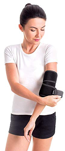 TOROS-GROUP Gomitiera in neoprene per sollievo dal dolore, rinforzo regolabile in velcro, antiscivolo, misura universale, da donna, da uomo, destra, sinistra, colore: nero