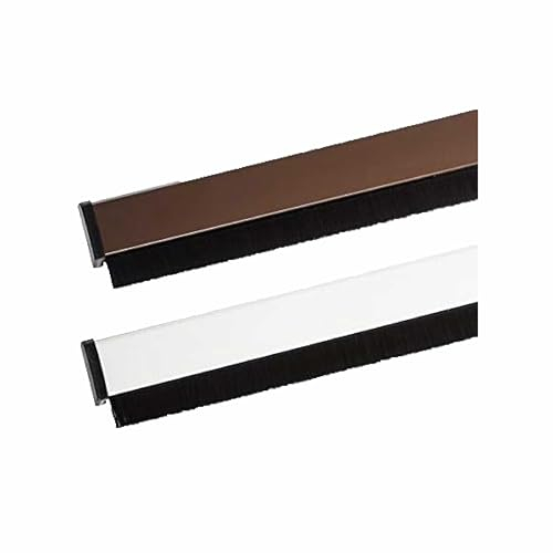 Onpira® Automatische Türbodendichtung mit Zugluft-Stopp – Aluminium-Bürstendichtung in Weiß oder Braun, selbstnivellierend, ideal für Innen- und Außentüren (Braun)