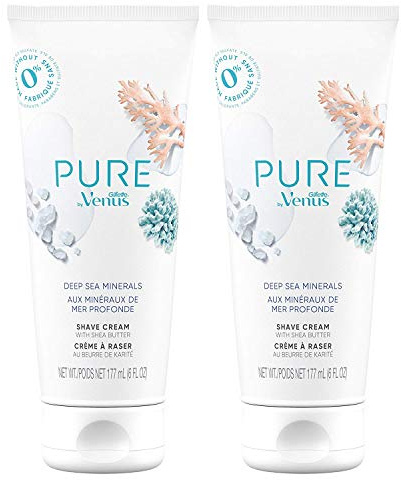 Gillette Venus PURE by Shaving Cream - Deep Sea Minerals, 6 Oz (Pack of 2)