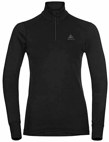 Odlo Intimo termico da donna Active Warm I Maglia termica a maniche lunghe I Intimo termico da sci I Maglia termica a maniche lunghe con collo e mezza zip I Donna