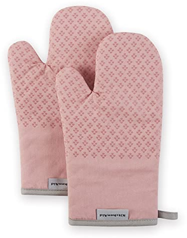 KitchenAid Asteroid Oven Mitt Set, 7x12.5, Dried Rose, 2 Piece