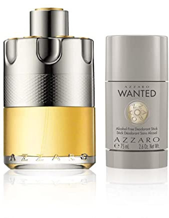 Azzaro Wanted 150ml, Parfüm für Herren, Eau de Toilette mit holzig-würzigem Duft + Azzaro Wanted Deodorant 150 ml