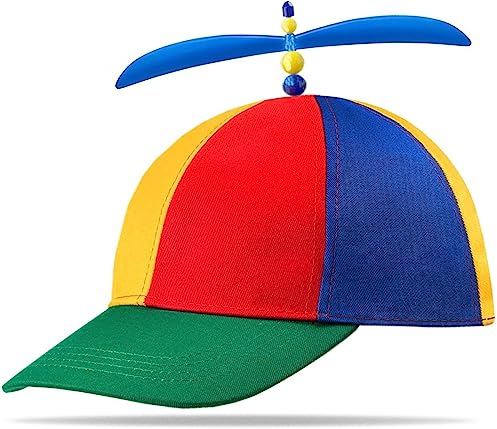 Hatstar Bunte Propeller Mütze | Lustige Propellerkappe | Hubschraubermütze | Hubschrauber Kappe | Festival Sommer Strand Urlaub | Baseball Cap für Damen Herren Kinder
