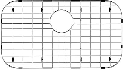 SlimmKISS Sink Grid Protector 26 x 14 for Kitchen,Sink Rack with Rear Drain Hole and Corner Radius:3-1/2,Metal Sink Bottom Grate for Single Bowl,304 Stainless Steel,Rust Resistant