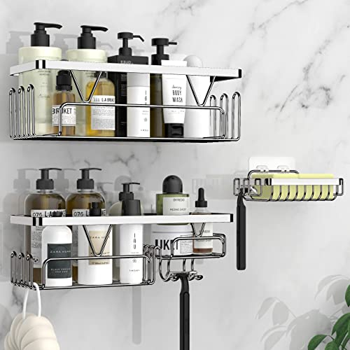 Kegii Shower Shelf without Drilling – Bathroom Storage with Soap Dish, Suitable for Bathrooms and Kitchens