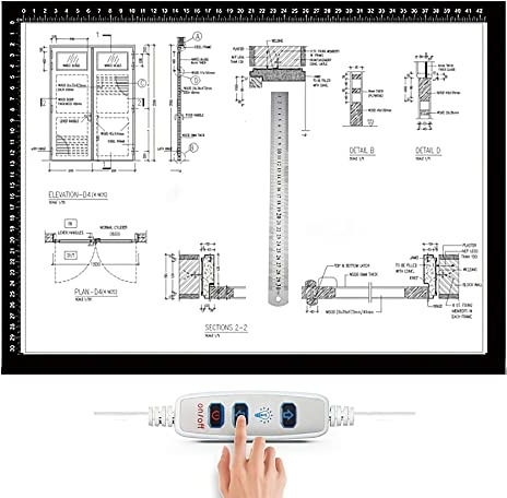 Lqiflvc LED Leuchttisch Licht Pad Stufenlos Dimmbare LED Leuchtplatte Ultradünn Leuchtkasten Mit Speicherfunktion Zeichenbrett Ideal Malen Skizzierung Animation LED Drawing Light Box,A1