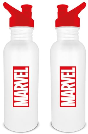 Marvel - Botella de agua de metal de 700 ml, regalo de Marvel para hombres, mujeres y niños, botella de agua para niñas, botella de agua para niños, botella de agua de metal para niños, producto