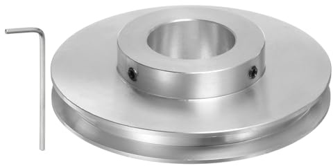 sourcing map Einzelrillen Riemenscheibe Keilriemenscheibe 25mm feste Bohrung 80mm Außendurchmesser Aluminiumlegierung mit Sechskantschlüssel für Bohrmaschine 6mm PU-Rundriemen