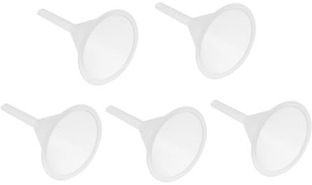 MAGICLULU Imbuto Plastica Piccolo Da 60 Ml, Imbuto Filtrante Trasparente Multiuso Per Olio e Fluidi Auto, Set 5 Pezzi Impilabili Per Laboratorio e Cambio Olio