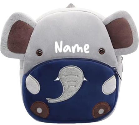 Ahoiikids Personalisierter Kinderrucksack Plüschiger Cartoon - Niedliches Tier Design Mini Tasche für Kleinkinder, Jungen und Mädchen