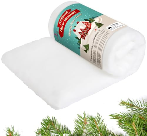 Jevrench Fluffy Christmas Blanket, Realistic Artificial Snow for Decor. Perfect for Christmas Village Displays and Winter Scenes. Enjoy Winter Magic with This Thick Snow Blanket (1pcs)