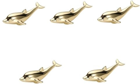 Artibetter 5st Schubladengriff Delphin Türknauf Gold Golddekor Tiere Türgriffe Goldene Schubladenknöpfe Goldene Schubladengriffe Ziehgriff Möbelknopf in Tierform Schrankgriffe Zinklegierung