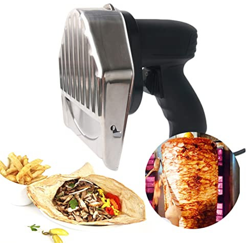 Rebanadora eléctrica de kebab, cuchilla de corte de carne asada de mano, máquina de cortar, cortador de Shawarma, cuchillo giroscópico, cuchilla de rueda de kebab comercial