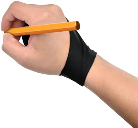 LICQIC Guante de artista, guante de dibujo para tableta, guante digital antiincrustante para dibujo gráfico, tableta, almohadilla y creación de arte (S)