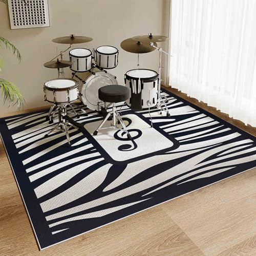 Drum Teppich Schlagzeug Teppich Schlagzeugteppich Schallschutz Teppich Drum Matte Schallschutzmatte Drum Rug Drumteppich Musikinstrumentenmatte Drum-Matten-Teppich Schalldicht Teppiche 110 x 80 cm