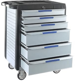 XNXYSMKJ Chariot à Outils Robuste avec tiroir, boîte à Outils roulante, Coffre à Outils de Grande capacité sur roulettes, Armoire de Rangement d'outils multifonctionnelle pour Garage (Six Draws)