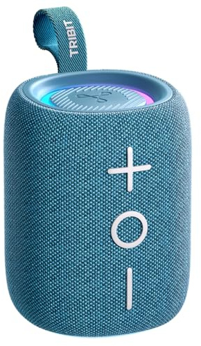 Tribit StormBox Mini+ bärbar Bluetooth-högtalare, 12 W 360° surroundljud | 12H speltid, IPX7 vattentät, anpassad EQ, BT5.4 med AAC/SBC, RGB-lampor, typ-C, TWS, trådlös för hem/utomhus/resor