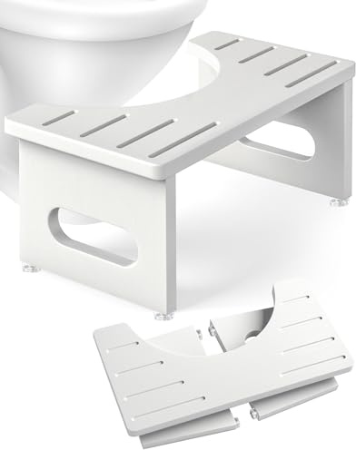 Toilettenhocker Holz – WC Hocker fur Erwachsene – Toilettenhocker Holz Klappbar - Squatty Kackhocker, Toilettenhocker für eine korrekte Sitzposition beim Stuhlgang