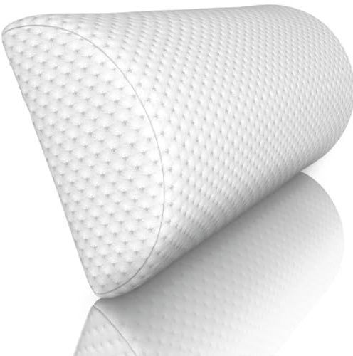 Kiswa collection Half Moon Memory Foam Bolster Pillow – Orthopedic Leg, Knee, Neck Back Support Cushion Pain Relief for Side Sleepers, Sciatica, Lumbar, Ankle – Washable Cover
