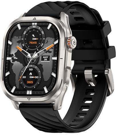 KOSPET Magic P10 Reloj Inteligente GPS, AMOLED Pantalla de 1,96'' Batería de 50 Días Smartwatch Deportivo con BT Llamadas, 24/7 Monitorización SPO₂/HRV/Sueño, Resistencia al Agua 5ATM (iOS/Android)