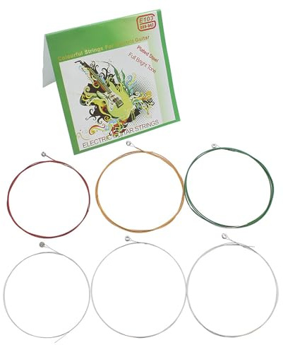 6 Stück E-Gitarrensaiten-Set bunte Saiten für Anfänger, Konzertgitarre, Saiten für Anfänger