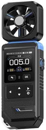 Anemometro Digitale Portatile, Misuratore Di Velocità Del Vento Ad Alta Precisione Con Display LCD, Misura Velocità Del Vento/temperatura/umidità, Registrazione Della Curva E Funzione Di Allarme Per