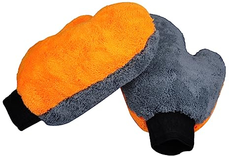 AKOOSY Mitaine De Lavage Auto en Microfibre Double-Face Haute Densité Absorbante pour Nettoyage Voiture sans Rayure De La Carrosserie Délicate