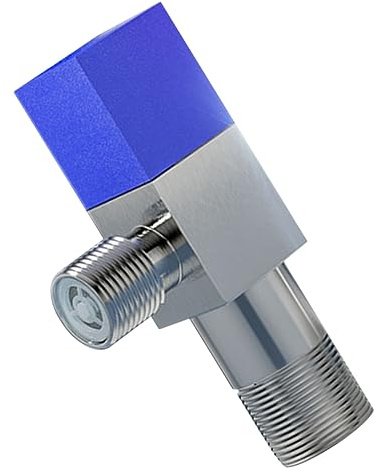 Eckventil für Toilettenwasser 1/2 Zoll mit Absperrventil | Kaltwasser, Blau, Metall, Rückflusshemmung, Haushalt und Badezimmer