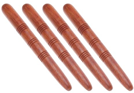 COLLBATH 4stücke Holz Massagestab für Druckpunkte Fußmassagegerät mit Manuelles Massagewerkzeug aus Naturholz mit Massagerolle für Ganzkörperpflege
