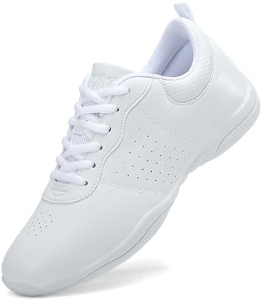 GlideMoves Scarpe da Cheerleading Bianche Taglia 42, per Ragazze, Danza, Giovani, Allenamento Atletico, Tennis, Camminata, Traspiranti, competizioni, acrobazie, Donne Adulte e Uomini