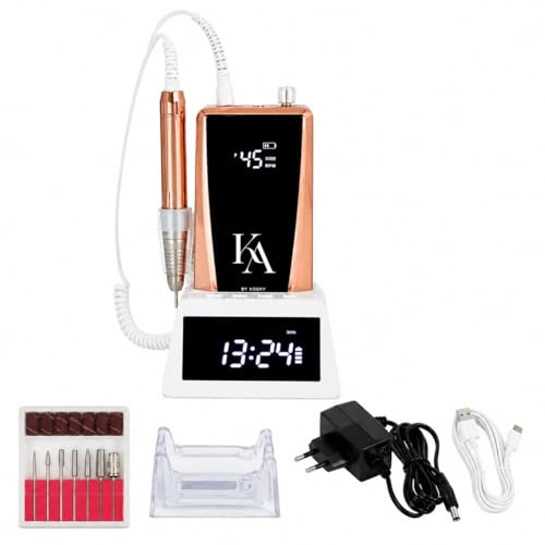 Lime Électrique Professionnelle Sans Fil S6 Pro – 85W Moteur Brushless, 45 000 RPM, Autonomie 12 Heures, Silencieuse & Sans Vibration, Double Écran LED avec Horloge – Ponceuse à Ongles