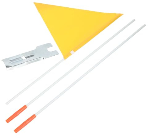 GLEAVI Bandera de Seguridad Portátil para Bicicleta Infantil Asta Ajustable de Fibra de Vidrio Sólida, Bandera Amarilla de 1 Pieza para Ciclismo, Accesorio Resistente para Publicidad