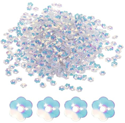 QUARKZMAN 3600 Piezas De Lentejuelas Florales Lentejuelas Sueltas De Flores | De 6mm/0.24, Brillantes Flores A Granel, Para Bordar Paillettes Artesanales, Para Coser Ropa Decoración